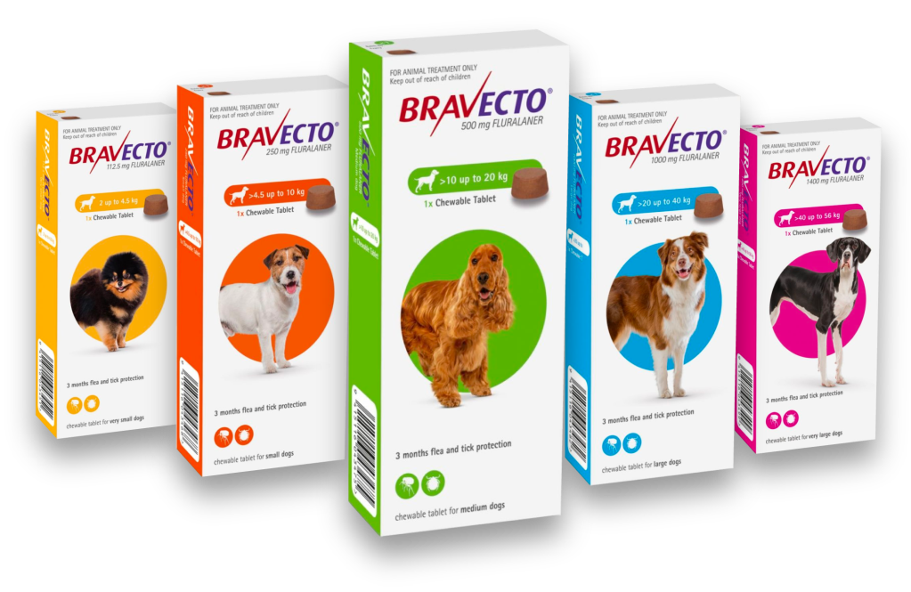 These Bravecto products protect your cats and dogs against parasites - fleas, ticks and worms.