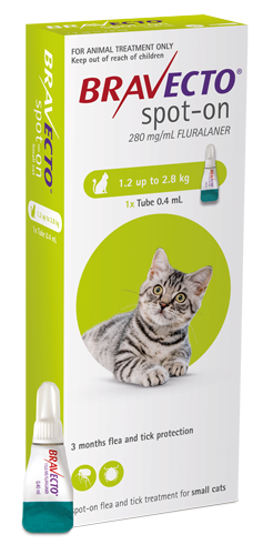 Bravecto Spot-on for Cats - Small 1.2kg - 6.25kg