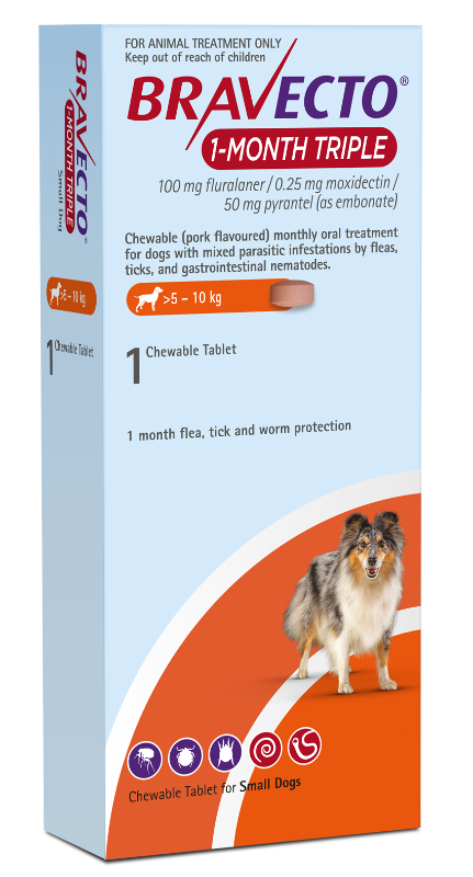 Bravecto 1-Month Triple Small Pack Single